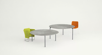 PLANO - Round lightweight cement garden table by Paola Lenti - view 3